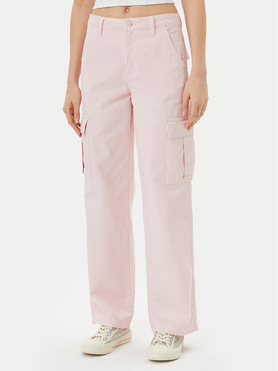 Guess Jeans Дънки W4YB61 WGCV1 Розов Straight Leg за Жени цена