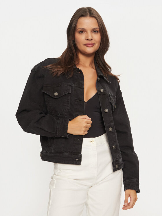 Guess Jeans Дънково яке W4BN56 D5E83 Черен Relaxed Fit за Жени цена