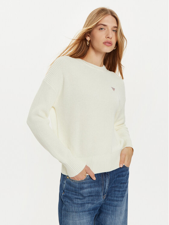 Guess Jeans Пуловер W4BR08 Z3HM1 Екрю Regular Fit за Жени цена