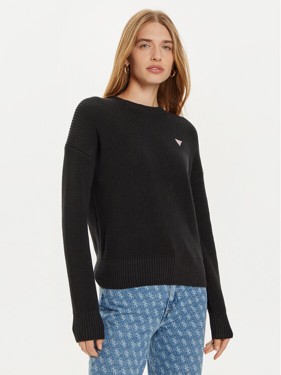 Guess Jeans Пуловер W4BR08 Z3HM1 Черен Regular Fit за Жени цена