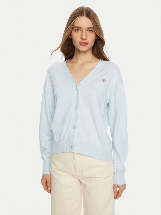 Guess Jeans Пуловер W4BR16 Z3HO2 Светлосиньо Regular Fit за Жени цена