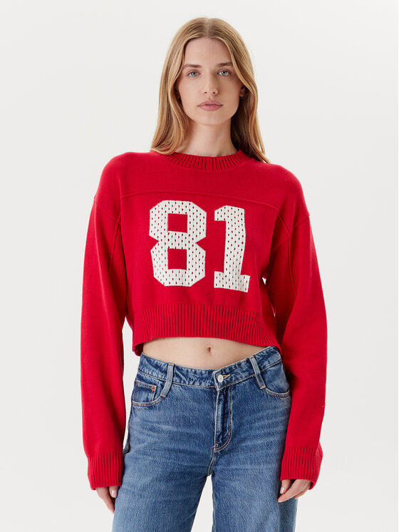 Guess Jeans Пуловер W5YR33 Z3HM1 Червен Regular Fit за Жени цена