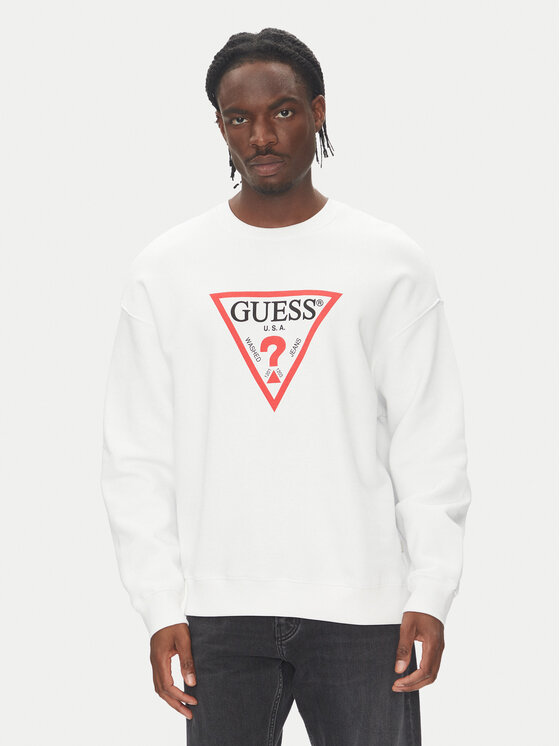 Guess Jeans Суитшърт M4YQ21 K9V31 Бял Oversize за Мъже цена