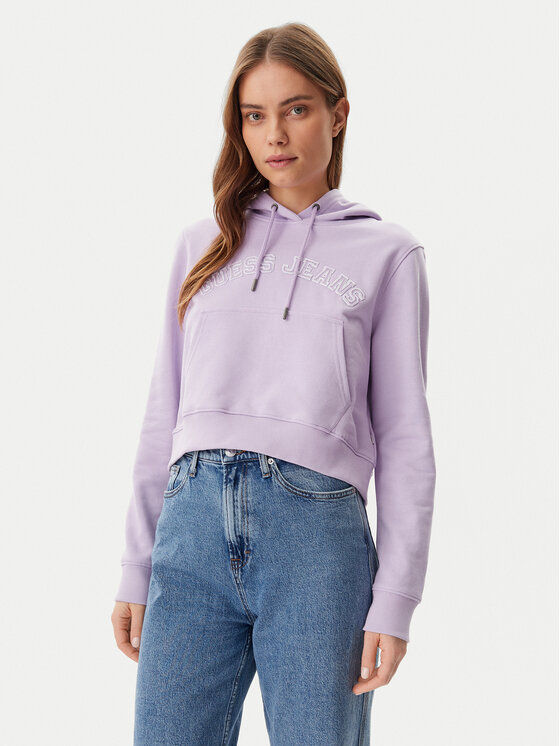 Guess Jeans Суитшърт W5GQ22 K68I4 Виолетов Regular Fit за Жени цена
