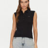 Guess Jeans Тениска с яка и копчета W5GP24 KCYR1 Черен Regular Fit за Жени цена