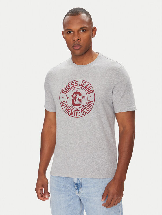 Guess Jeans Тишърт M5YI29 K8HM0 Сив Slim Fit за Мъже цена
