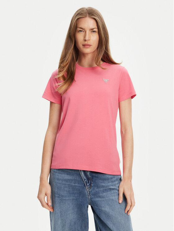 Guess Jeans Тишърт W4YI10 J1314 Розов Regular Fit за Жени цена