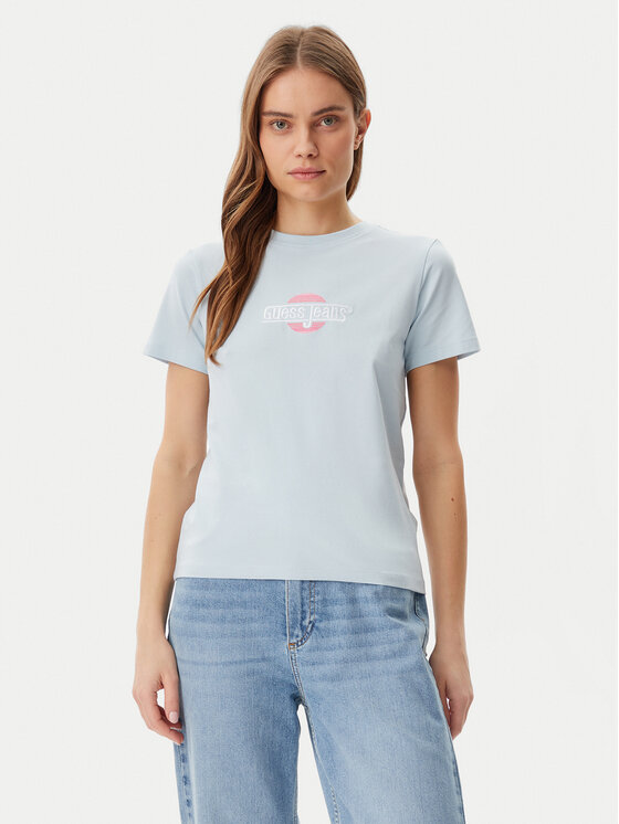 Guess Jeans Тишърт W5GI26 J1314 Тъмносин Regular Fit за Жени цена