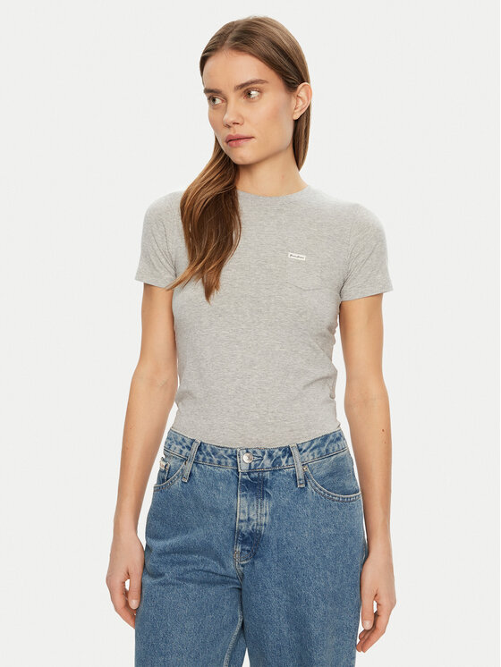 Guess Jeans Тишърт W5RI52 J1314 Сив Regular Fit за Жени цена