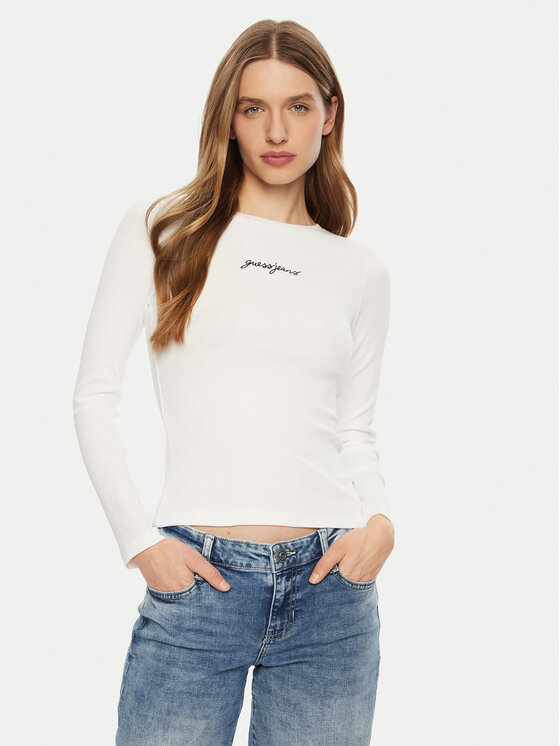 Guess Jeans Тишърт W5RI58 KA0H1 Бял Regular Fit за Жени цена