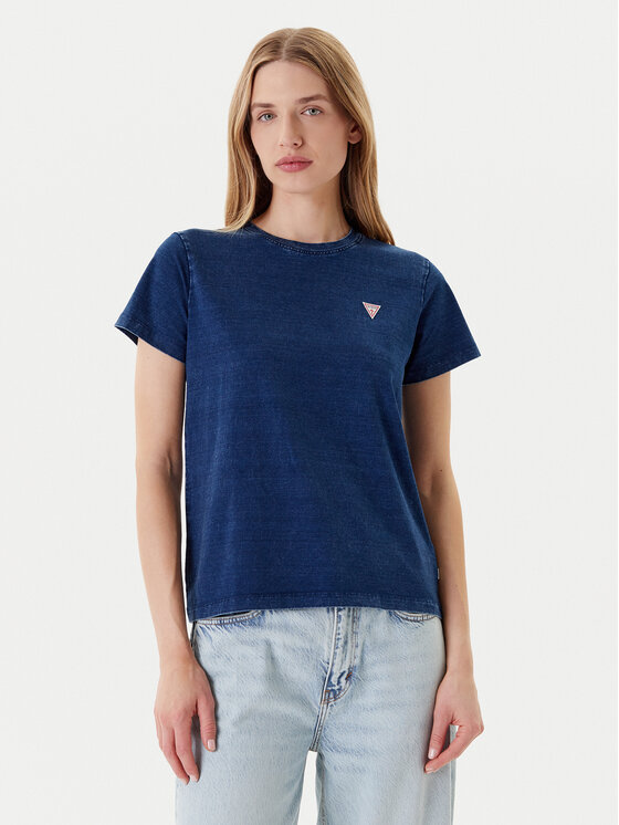 Guess Jeans Тишърт W5YI22 KCTL1 Тъмносин Regular Fit за Жени цена