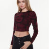 Guess Блуза W3RI58 KA0Q3 Бордо Slim Fit за Жени цена
