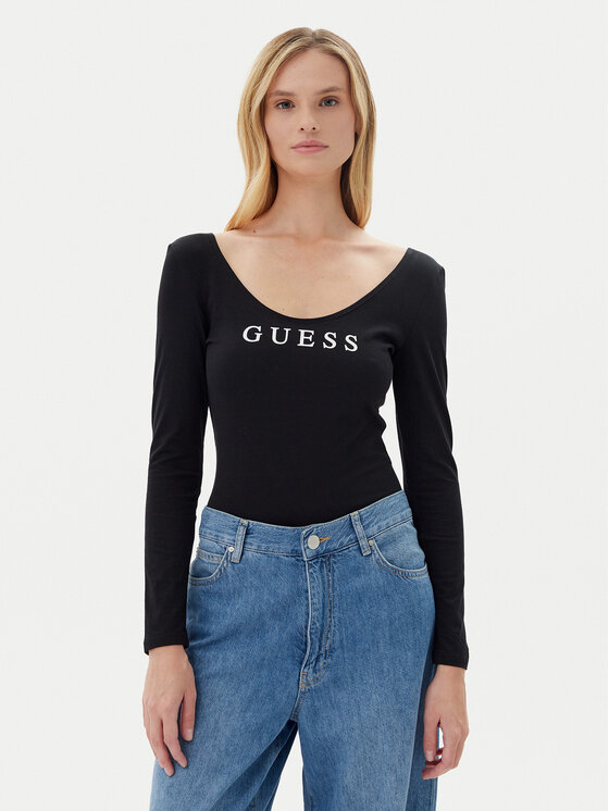 Guess Боди O5RM08 KBBU1 Черен Slim Fit за Жени цена