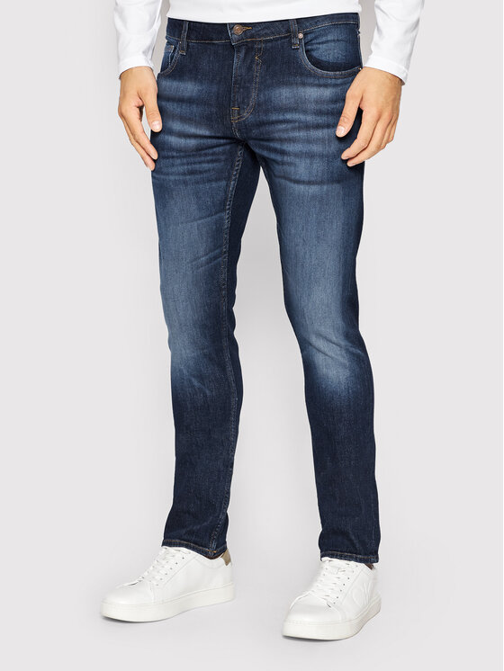 Guess Дънки Miami M2YAN1 D4Q41 Тъмносин Skinny Fit за Мъже цена