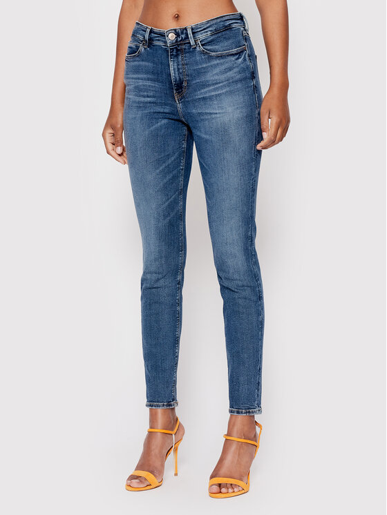 Guess Дънки W2YA46 D4Q02 Син Skinny Fit за Жени цена