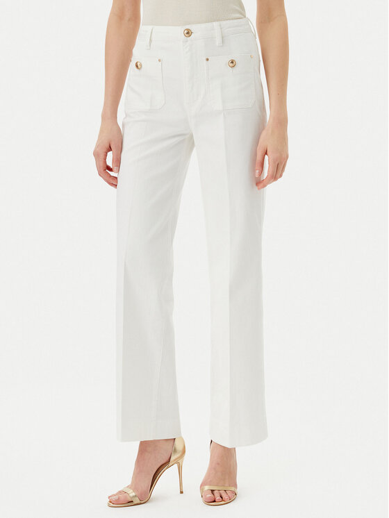 Guess Дънки W5GA2J D5N71 Бял Wide Leg за Жени цена