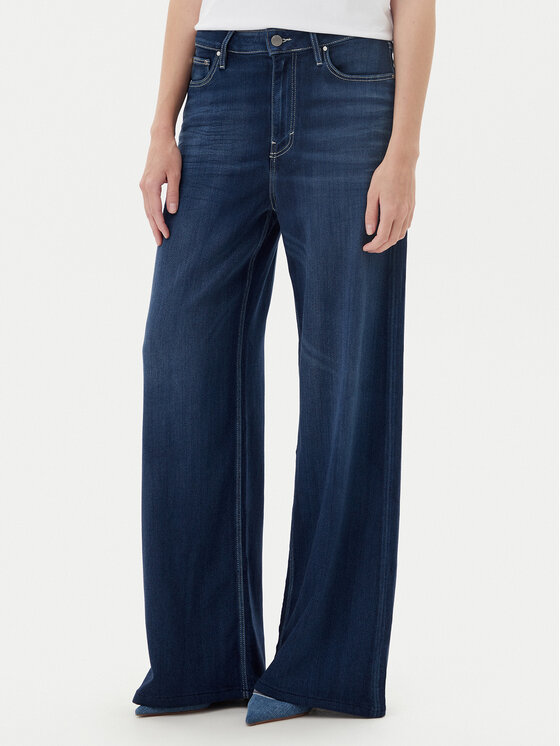 Guess Дънки W5YA82 D0782 Тъмносин Wide Leg за Жени цена