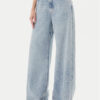 Guess Дънки W5YA82 D5QKA Син Wide Leg за Жени цена