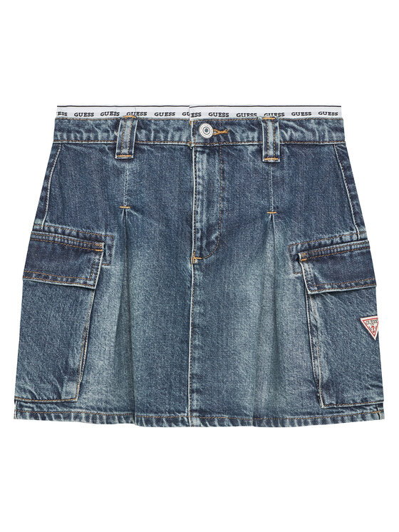 Guess Дънкова пола J5RD07 D45E0 Син Regular Fit за Момичета цена