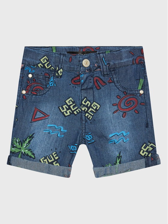 Guess Дънкови шорти N3GD07 WFGE0 Син Regular Fit за Момчета цена