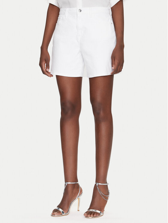 Guess Дънкови шорти W5GD1A D4T50 Бял Regular Fit за Жени цена