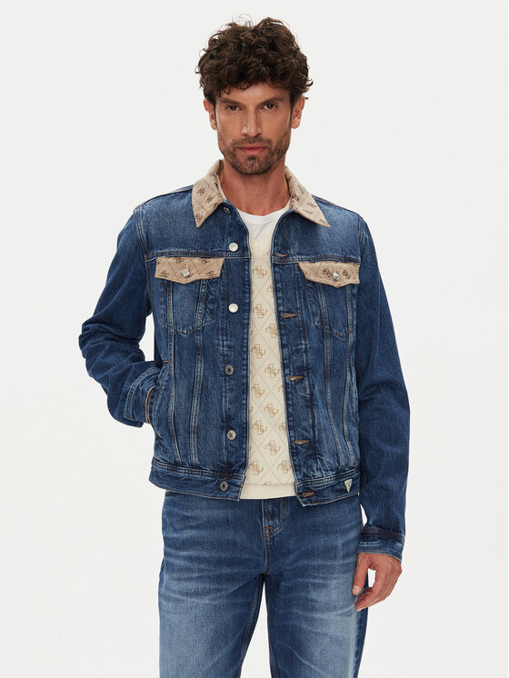 Guess Дънково яке M5YXN1 D5KT3 Тъмносин Regular Fit за Мъже цена