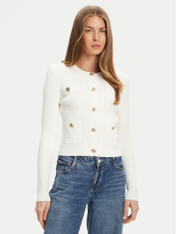 Guess Кардиган W5YR09 Z0130 Бял Regular Fit за Жени цена