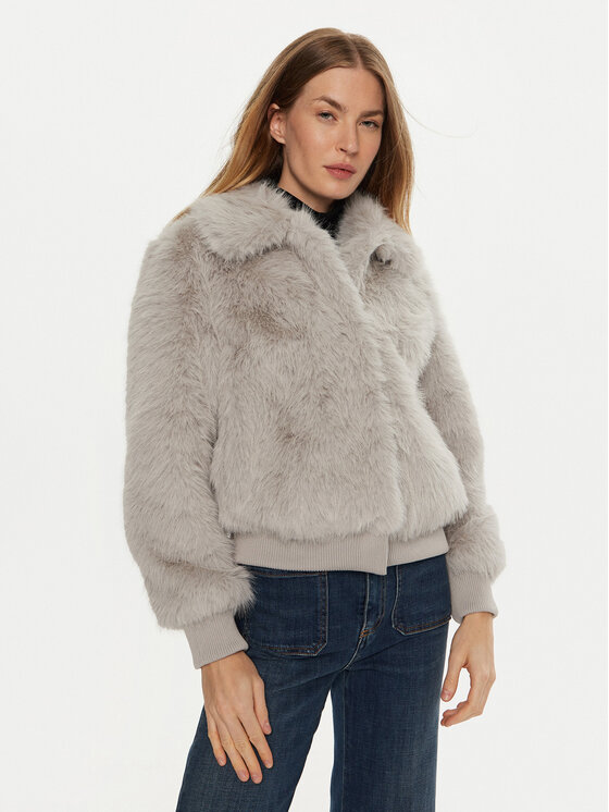 Guess Кожено палто Soave W4BL11 WGHT0 Сив Regular Fit за Жени цена