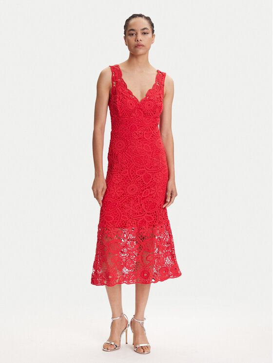 Guess Коктейлна рокля W5YK0U WHF50 Червен Regular Fit за Жени цена