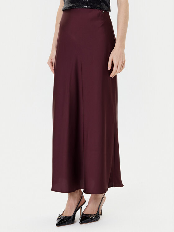 Guess Миди пола W5YD55 WF1T2 Бордо Regular Fit за Жени цена