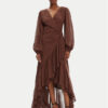 Guess Официална рокля 5GGK53 7317A Кафяв Regular Fit за Жени цена