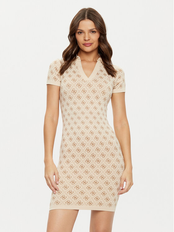Guess Плетена рокля V5RK02 Z3LF0 Бежов за Жени цена