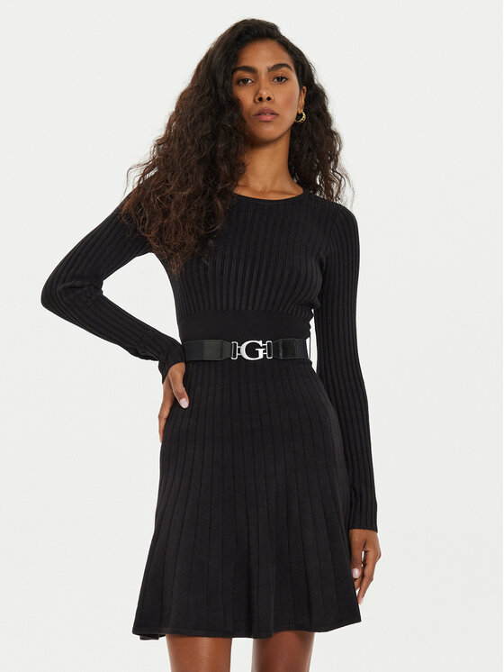 Guess Плетена рокля W2BK29 Z2YJ2 Черен Regular Fit за Жени цена