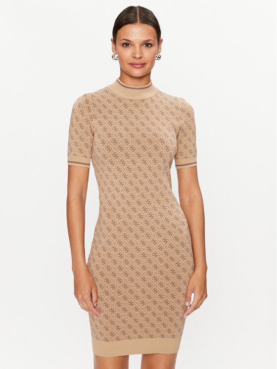 Guess Плетена рокля W3YK39 Z37K0 Бежов Slim Fit за Жени цена