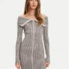 Guess Плетена рокля W5YK28 Z30I2 Сив Slim Fit за Жени цена