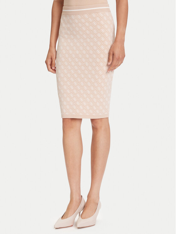 Guess Пола тип молив W4BD53 Z37K0 Бежов Regular Fit за Жени цена