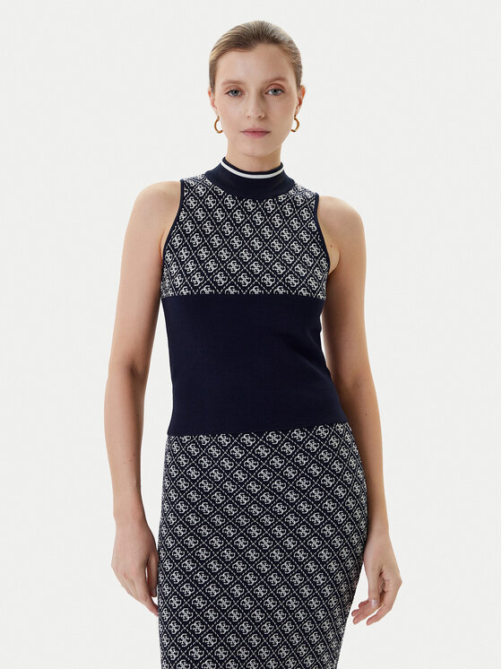 Guess Пуловер W3YR26 Z37K0 Тъмносин Regular Fit за Жени цена