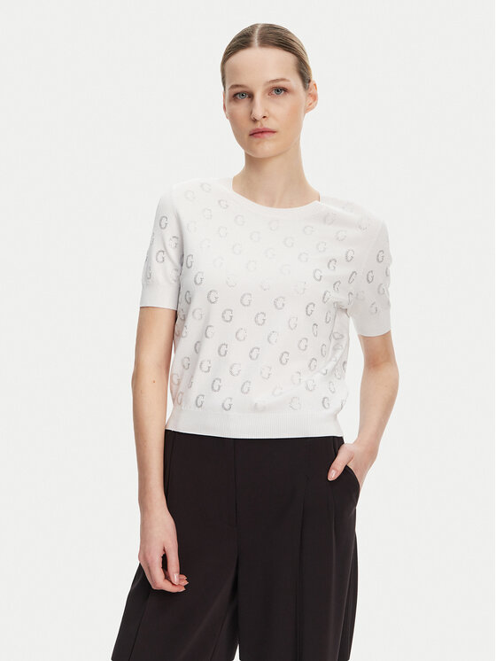 Guess Пуловер W5GR05 Z3D60 Бял Regular Fit за Жени цена