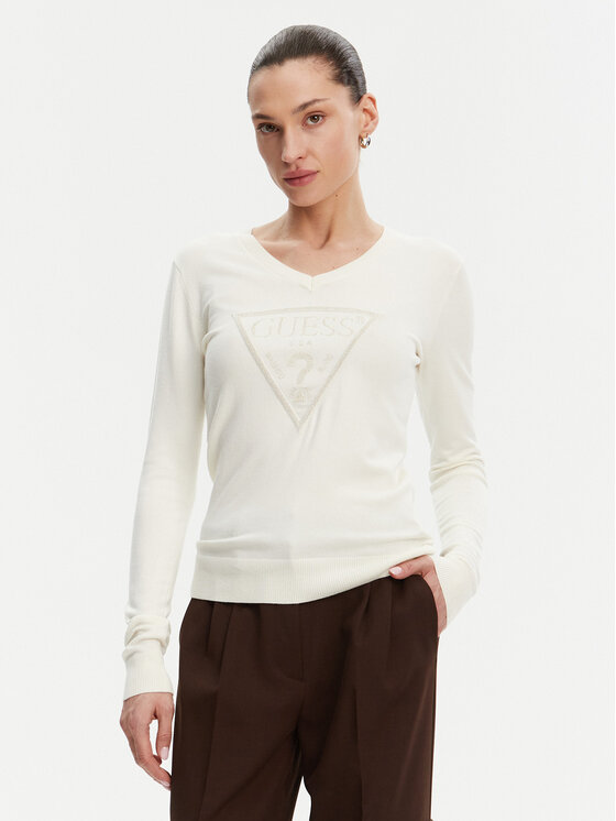 Guess Пуловер W5GR19 Z2NQ2 Екрю Regular Fit за Жени цена