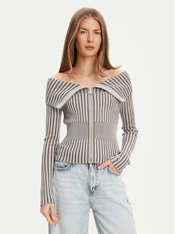 Guess Пуловер W5YR03 Z30I2 Сив Slim Fit за Жени цена