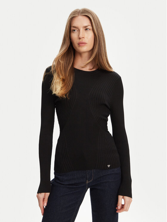 Guess Пуловер W5YR08 Z0040 Черен Slim Fit за Жени цена