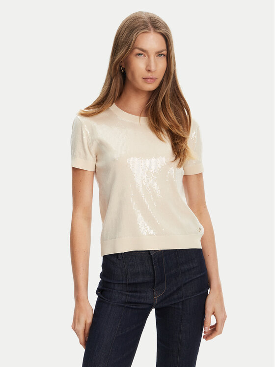 Guess Пуловер W5YR21 Z3E70 Екрю Regular Fit за Жени цена