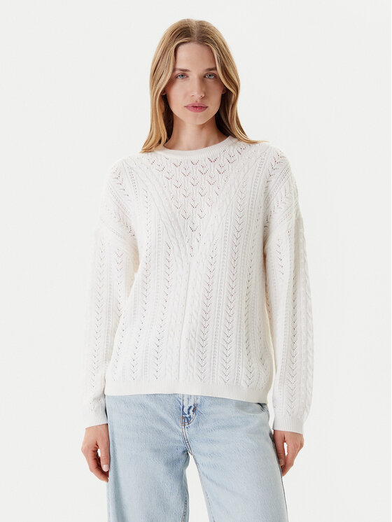 Guess Пуловер W5YR56 Z2ZK2 Бял Regular Fit за Жени цена