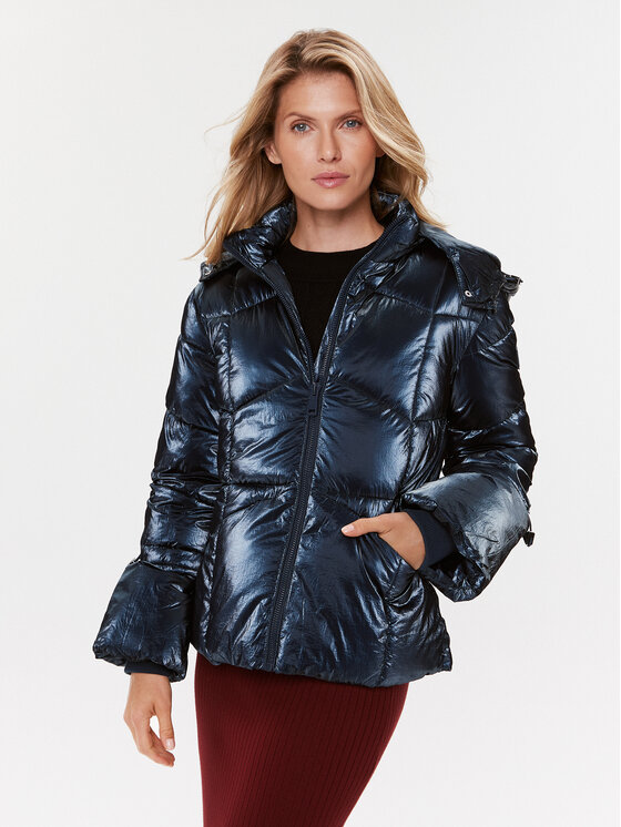 Guess Пухено яке W3BL25 WFR90 Тъмносин Regular Fit за Жени цена