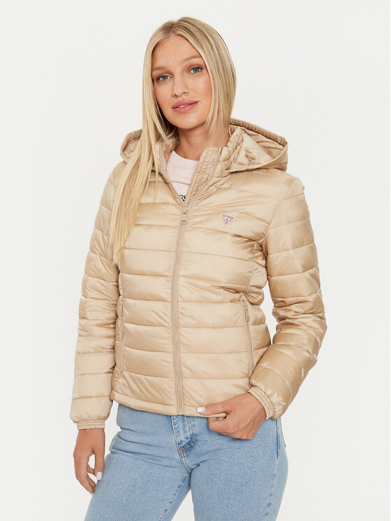 Guess Пухено яке W4YL00 WG922 Бежов Regular Fit за Жени цена