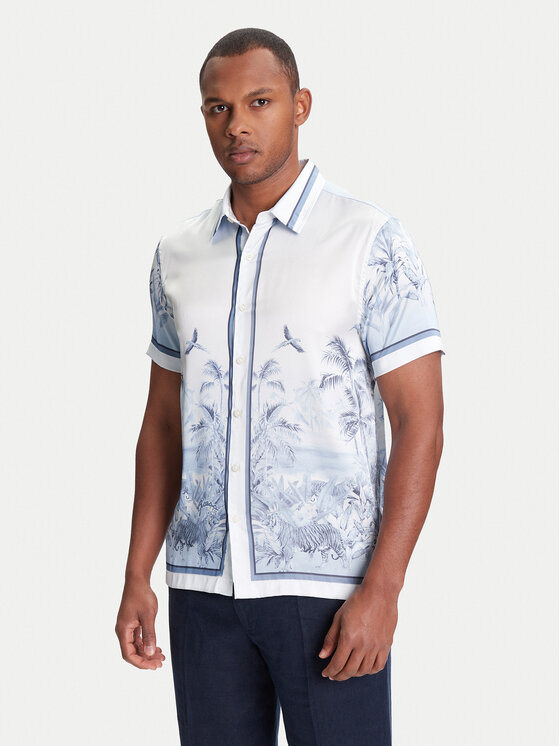 Guess Риза M4YH39 WF1T2 Син Regular Fit за Мъже цена