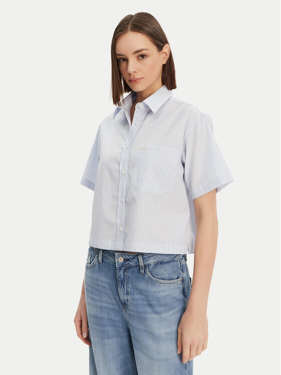 Guess Риза W5GH98 WH7Q1 Син Regular Fit за Жени цена