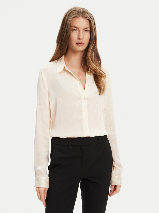 Guess Риза W5YH1A WHCR2 Екрю Regular Fit за Жени цена