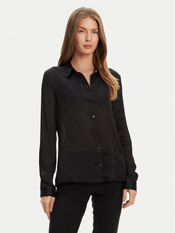 Guess Риза W5YH1A WHCR2 Черен Regular Fit за Жени цена