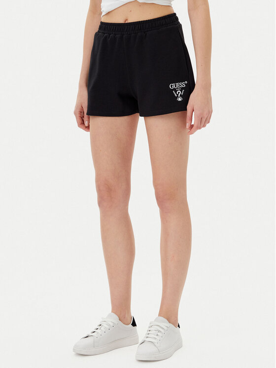 Guess Спортни шорти V5GD19 KC3D2 Черен Relaxed Fit за Жени цена